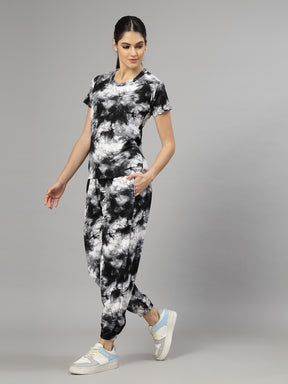 Uzarus Pajama Set for Woman| Animal Print Tie-Dye Night Suit Set| Lounge Wear| Full Pair Set for Women| Outfit for Girls| Nightwear| Tracking| Outdoor Pajama Set