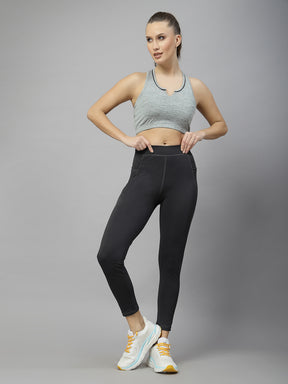 UZARUS Gym wear Premium Active wear 4 way Leggings Workout Pants with Side Pockets/Stretchable Tights/Highwaist Sports Fitness Yoga Track Pants for Women & Girls