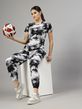 Uzarus Pajama Set for Woman| Animal Print Tie-Dye Night Suit Set| Lounge Wear| Full Pair Set for Women| Outfit for Girls| Nightwear| Tracking| Outdoor Pajama Set