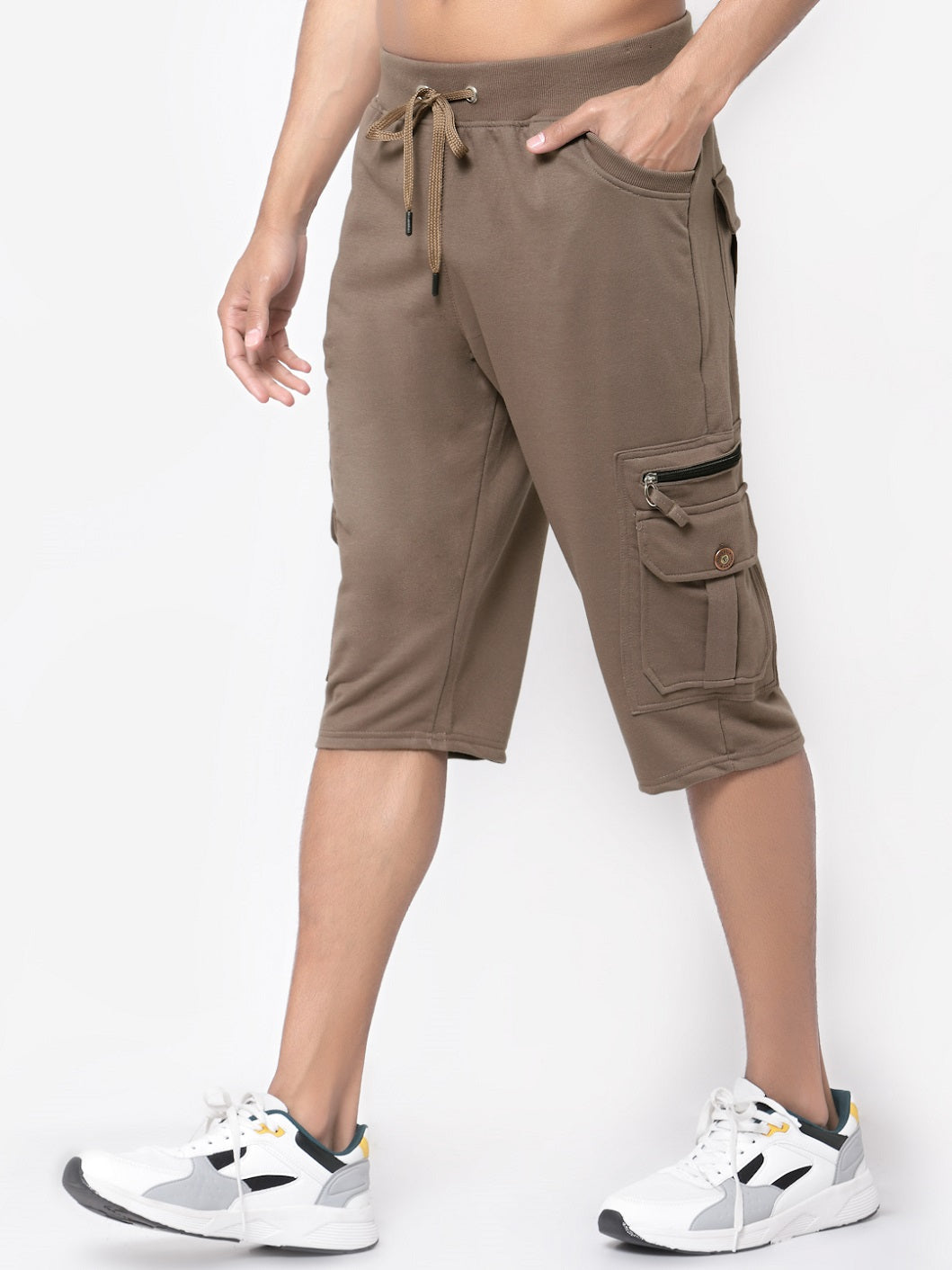 Men's Cargo Capri Shorts With 9 Pockets