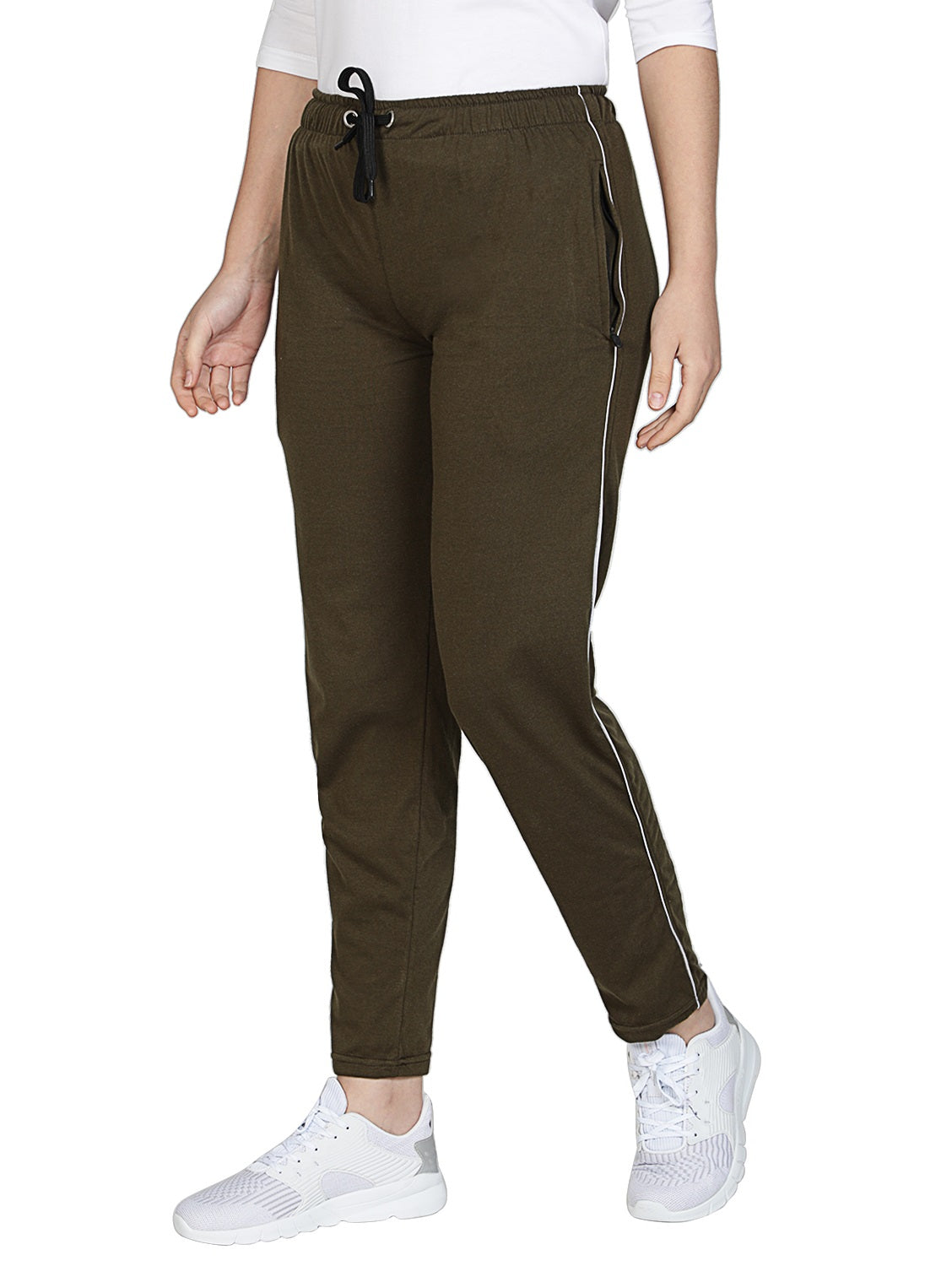 Uzarus Women's Cotton Track Pants With 2 Zippered Pockets