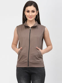 UZARUS Women's Half Sleeves Cotton Fleece Premium Jacket