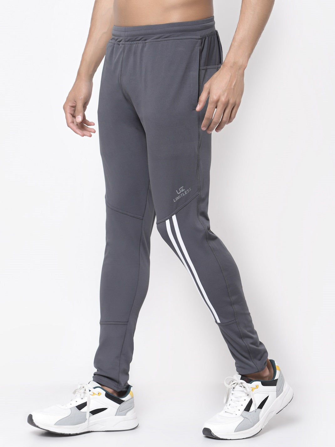JOLGER Men's Solid Elasticated Gym Track Pants Grey : Amazon.in: Clothing &  Accessories