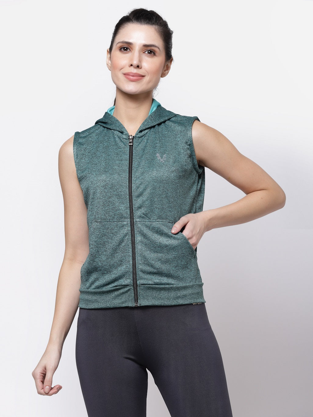 Uzarus Women's Sleeveless Hooded Training Sports Gym Jacket