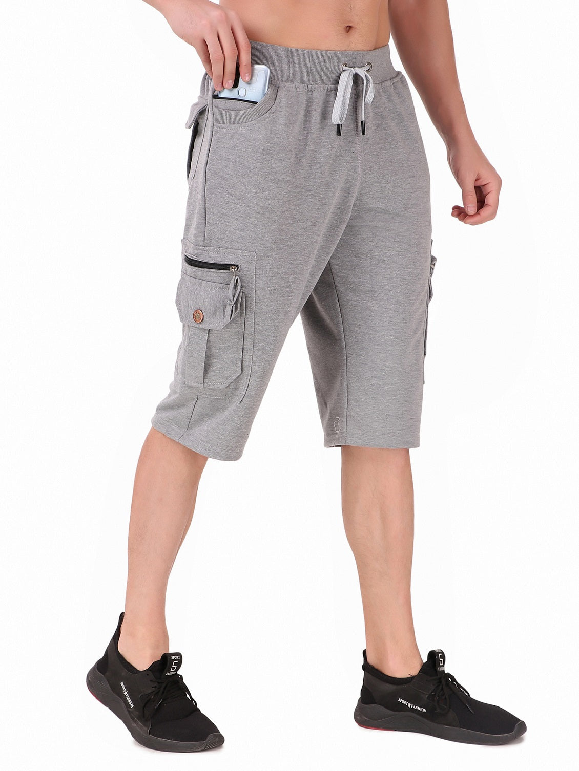 Men's Cargo Capri Shorts With 9 Pockets