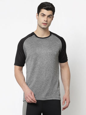 UZARUS Men's Gym Sports Half Sleeves Regular Fit T-Shirt