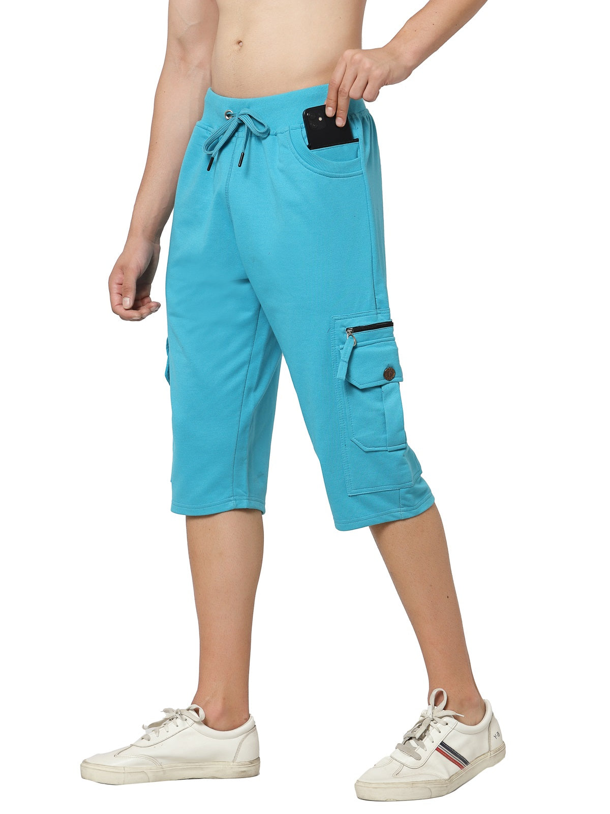 Men's Cargo Capri Shorts With 9 Pockets