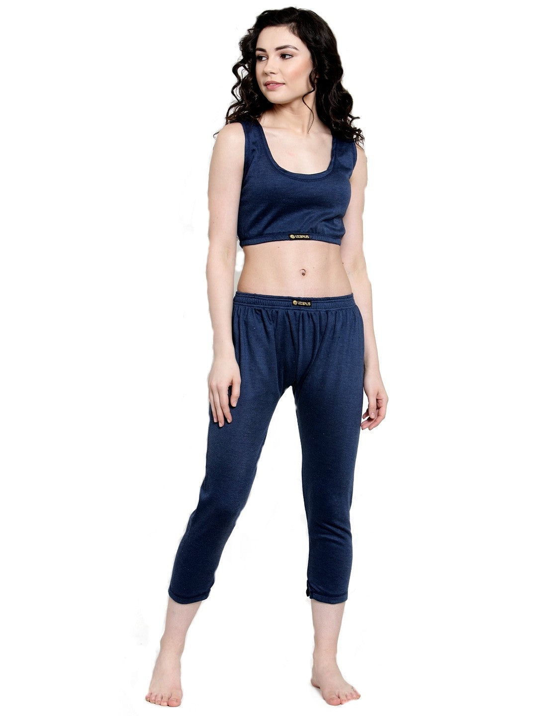 WOMEN'S SOLID INNER THERMAL WEAR TOP AND BOTTOM SET