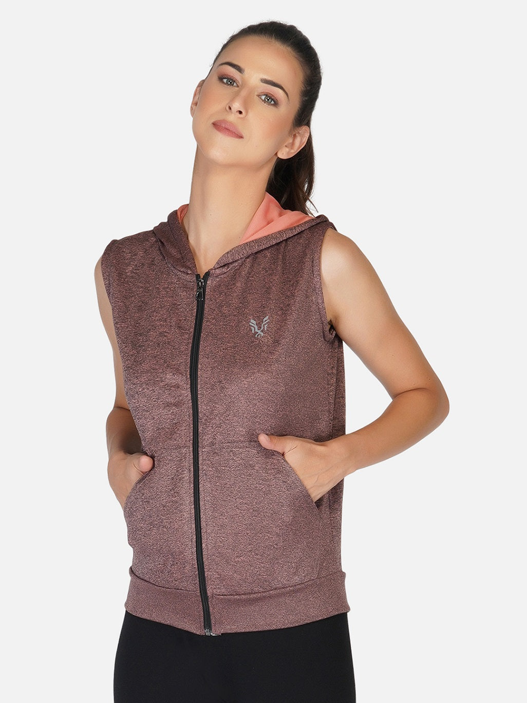 Uzarus Women's Sleeveless Hooded Training Sports Gym Jacket