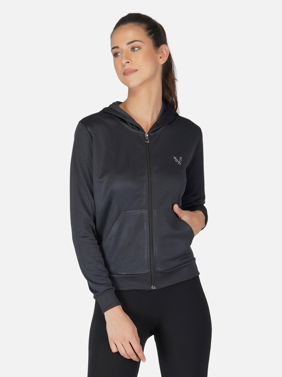 Uzarus Women's Hooded Sports Gym Training Jacket