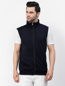 Men's Sleeveless Regular Solid Jacket