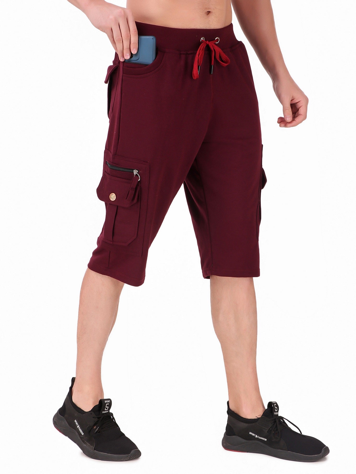 Men's Cargo Capri Shorts With 9 Pockets