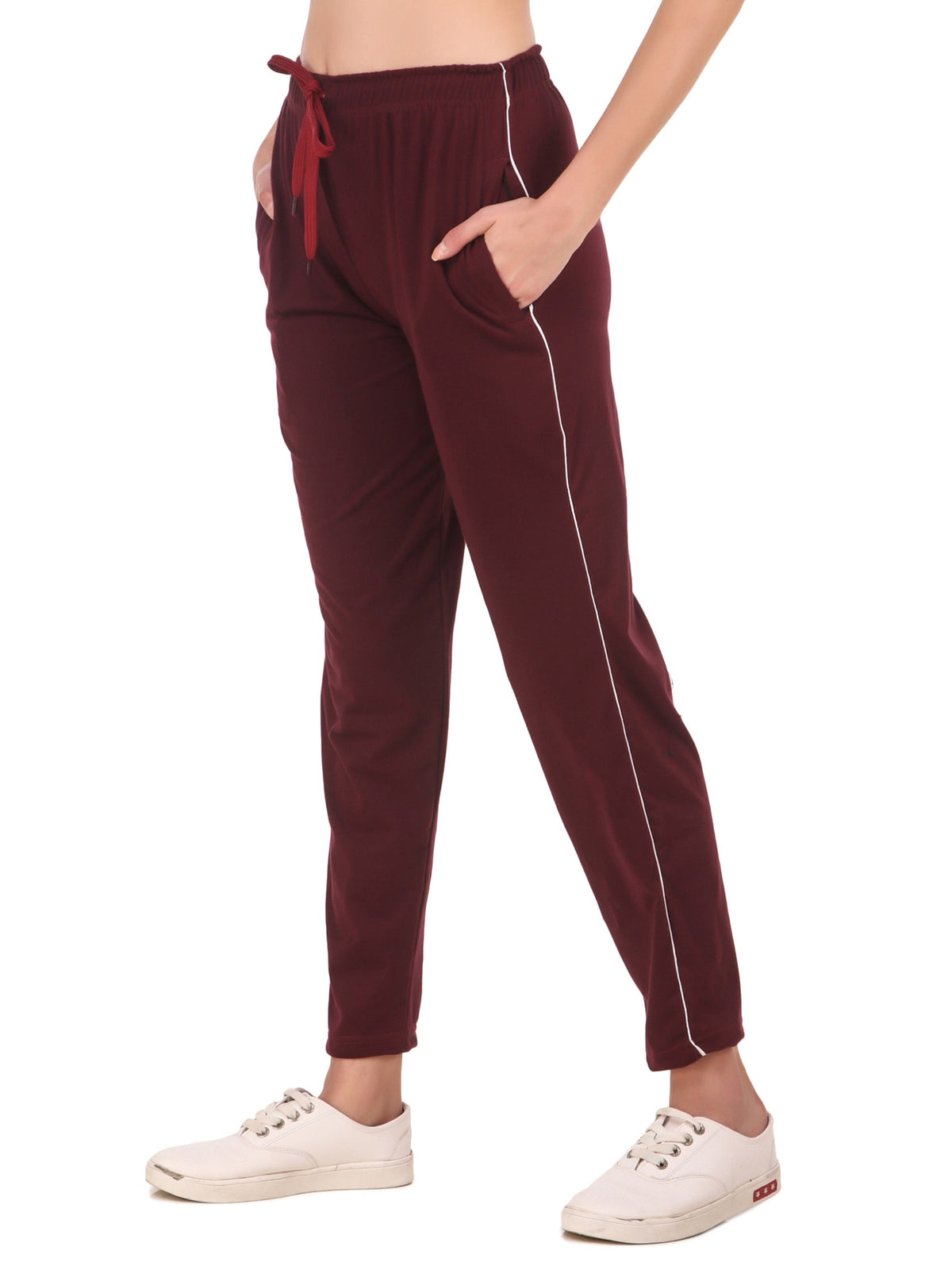 Uzarus Women's Cotton Track Pants With 2 Zippered Pockets