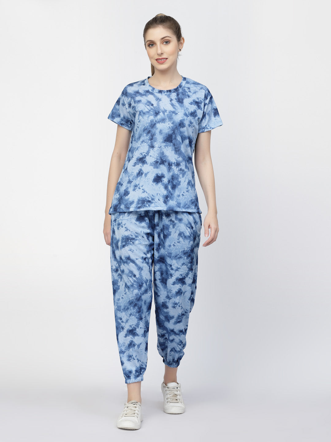 Uzarus Pajama Set for Woman| Animal Print Tie-Dye Night Suit Set| Lounge Wear| Full Pair Set for Women| Outfit for Girls| Nightwear| Tracking| Outdoor Pajama Set