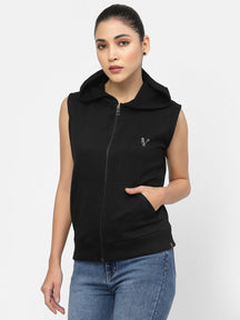 UZARUS Women's Half Sleeves Cotton Anthra Jacket with Hood
