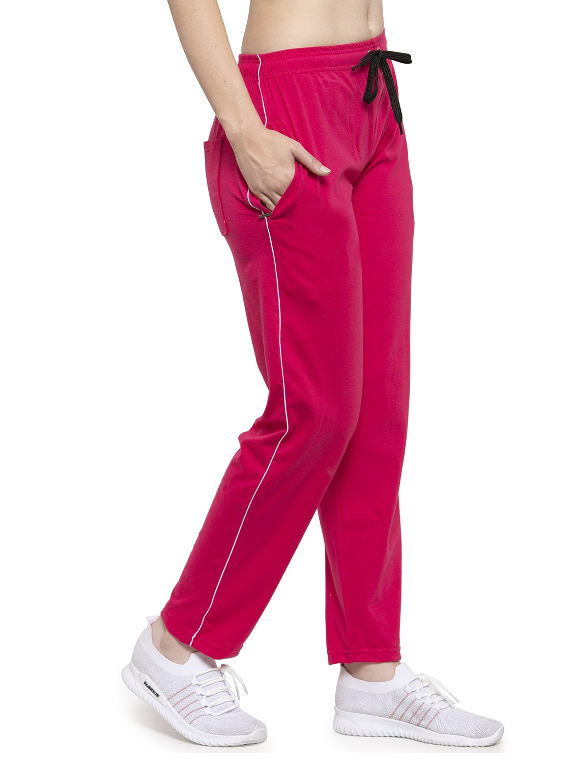 Uzarus Women's Cotton Track Pants With 2 Zippered Pockets