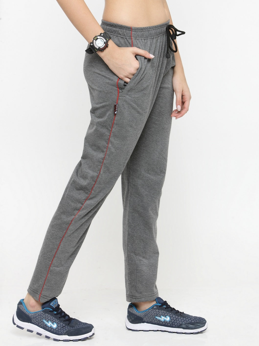 Uzarus Women's Cotton Track Pants With 2 Zippered Pockets