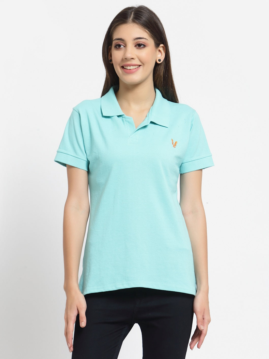 UZARUS Women's Cotton Polo Collar Neck T-Shirt Top