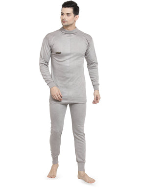MEN'S SOLID HIGH NECK THERMAL WEAR TOP AND BOTTOM SET