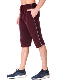 Men's Cotton Three Fourth Capri Shorts With Two Zippered Pockets