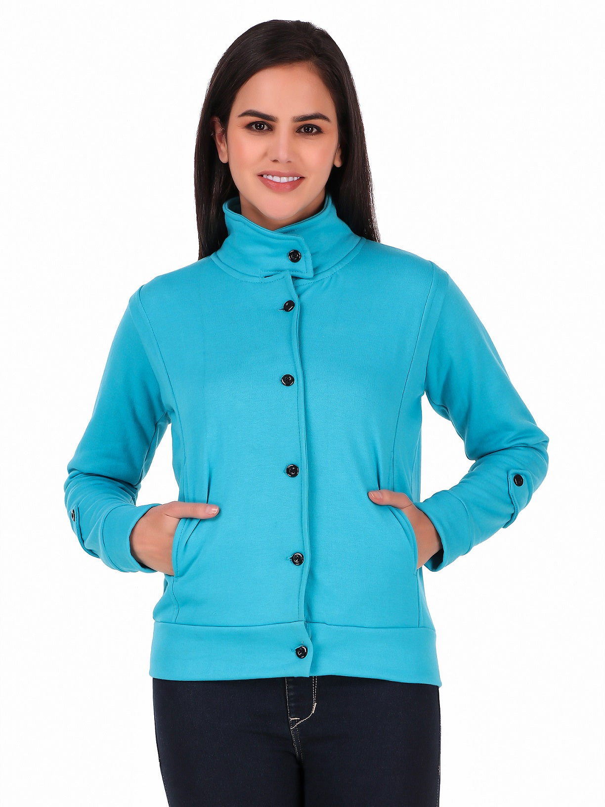 Women's Solid Cotton Tailored Full Sleeve Jacket