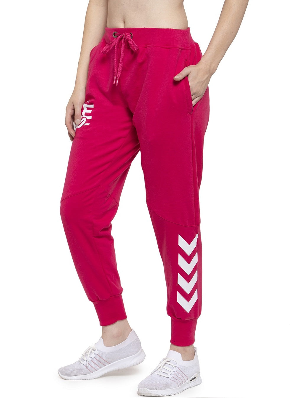 Women's Cotton Slim Fit Joggers Track Pants with 2 Zippered Pockets