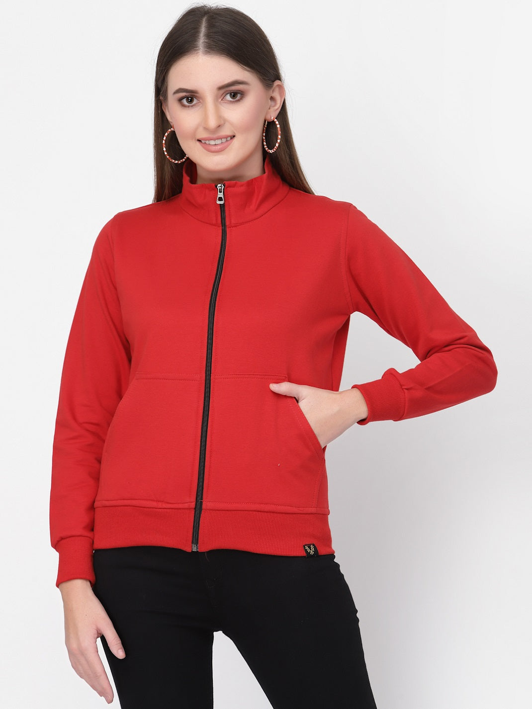 UZARUS Women's Cotton Fleece Latest Stylish Sweatshirt Jacket