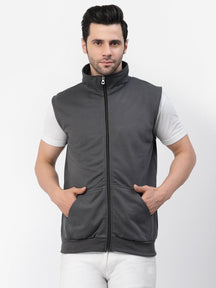 Men's Sleeveless Regular Solid Jacket