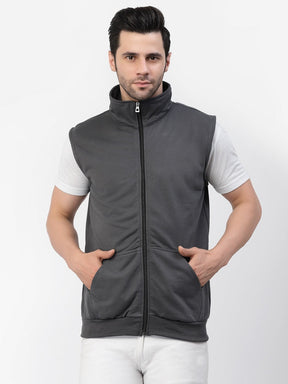 Men's Sleeveless Regular Solid Jacket