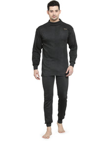 MEN'S SOLID HIGH NECK THERMAL WEAR TOP AND BOTTOM SET