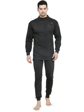 MEN'S SOLID HIGH NECK THERMAL WEAR TOP AND BOTTOM SET