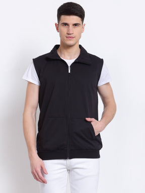 Men's Sleeveless Regular Solid Jacket