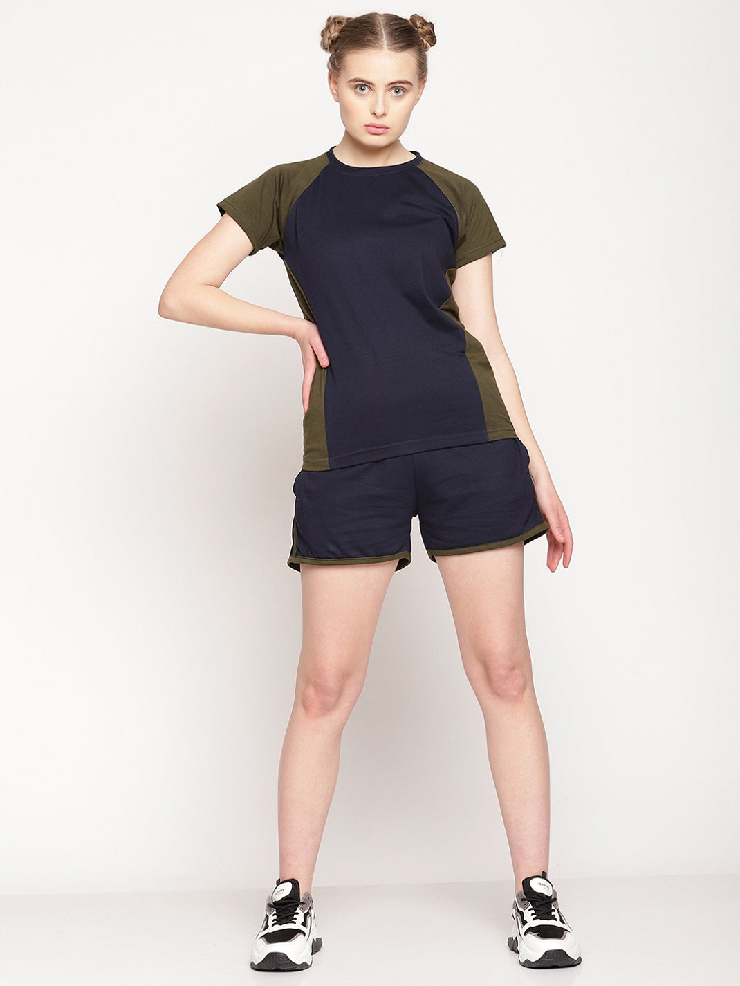 UZARUS Women's Cotton Set of Top and Shorts