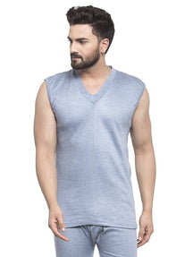 MEN'S SLEEVELESS SOLID V NECK THERMAL TOP