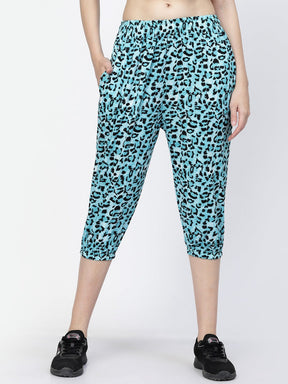 UZARUS Women's Animal Print Tie-Dye Strechable Capri 3/4th Shorts
