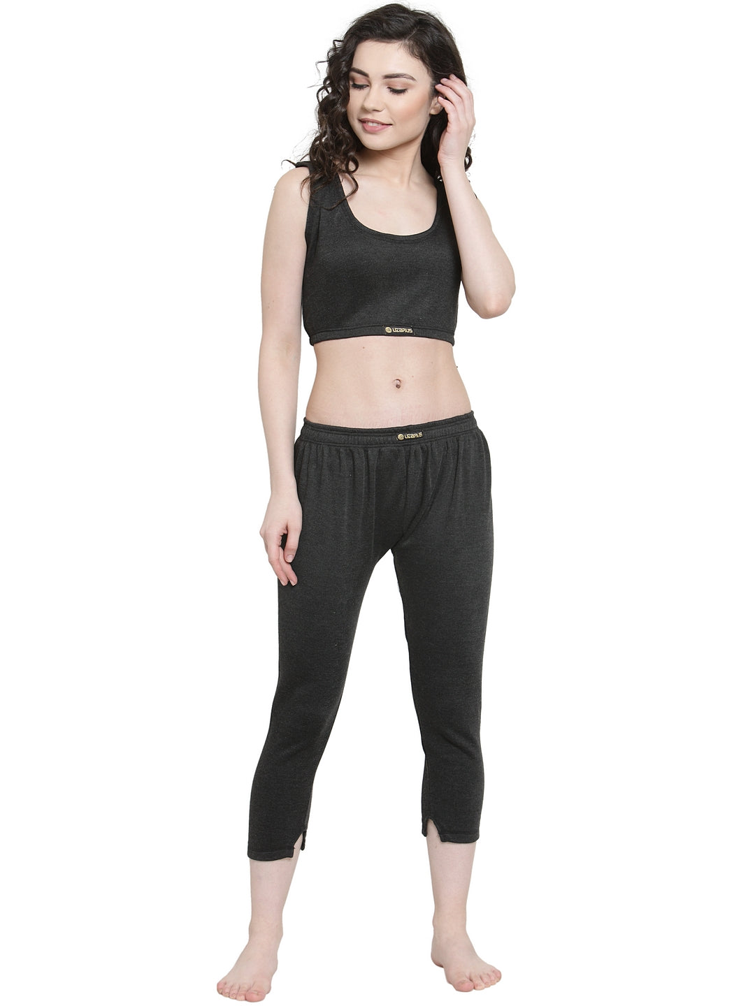 WOMEN'S SOLID INNER THERMAL WEAR TOP AND BOTTOM SET