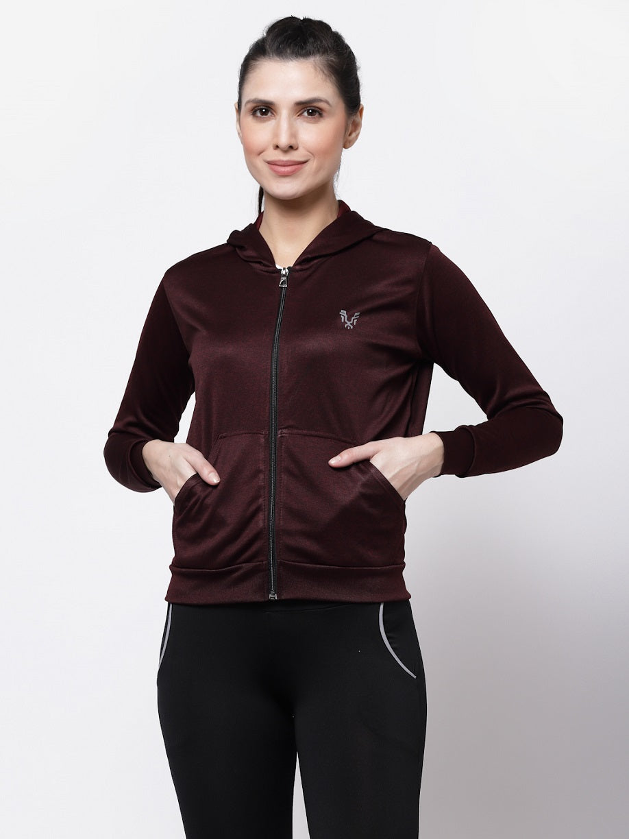 Uzarus Women's Hooded Sports Gym Training Jacket