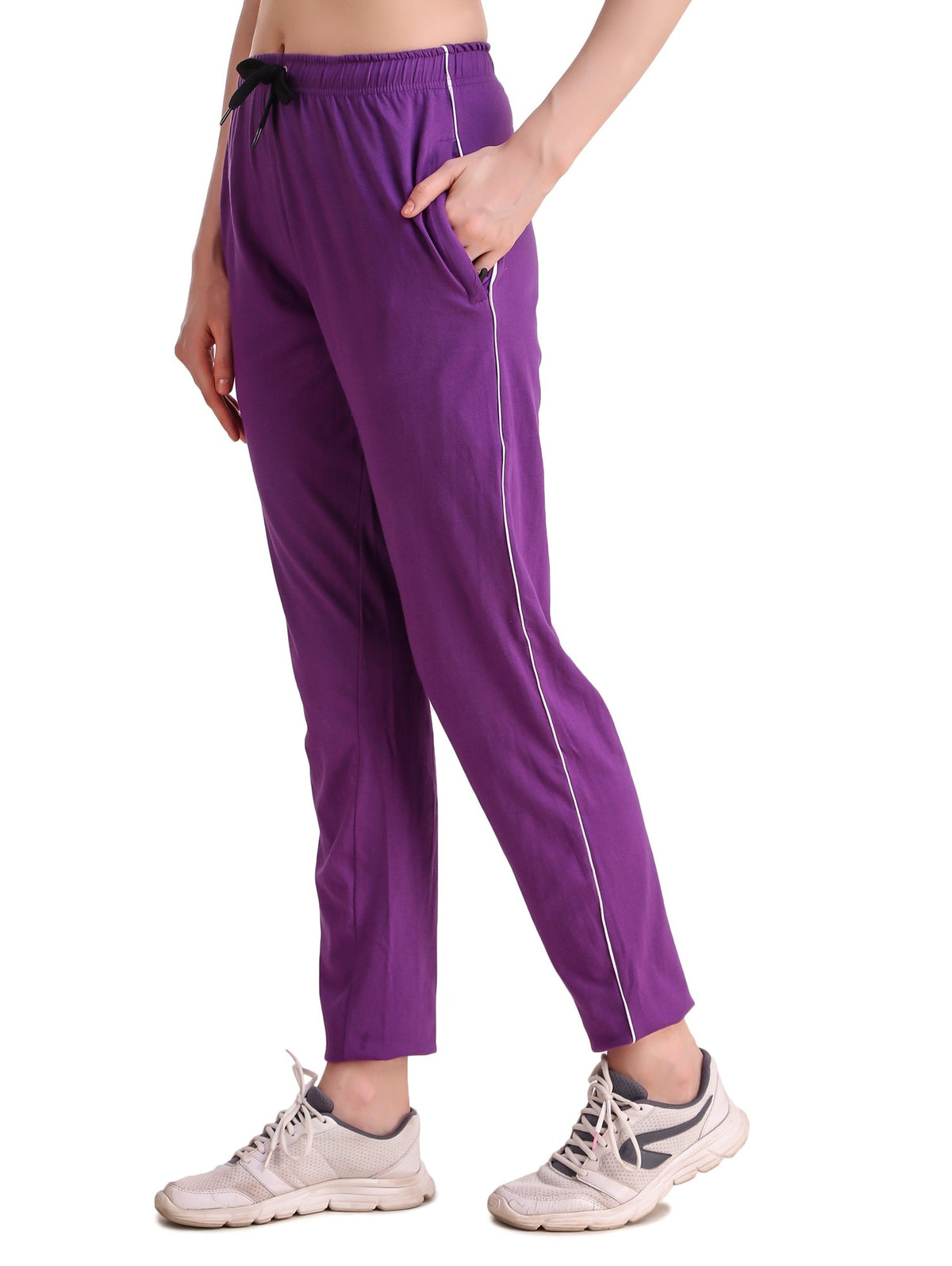 Uzarus Women's Cotton Track Pants With 2 Zippered Pockets