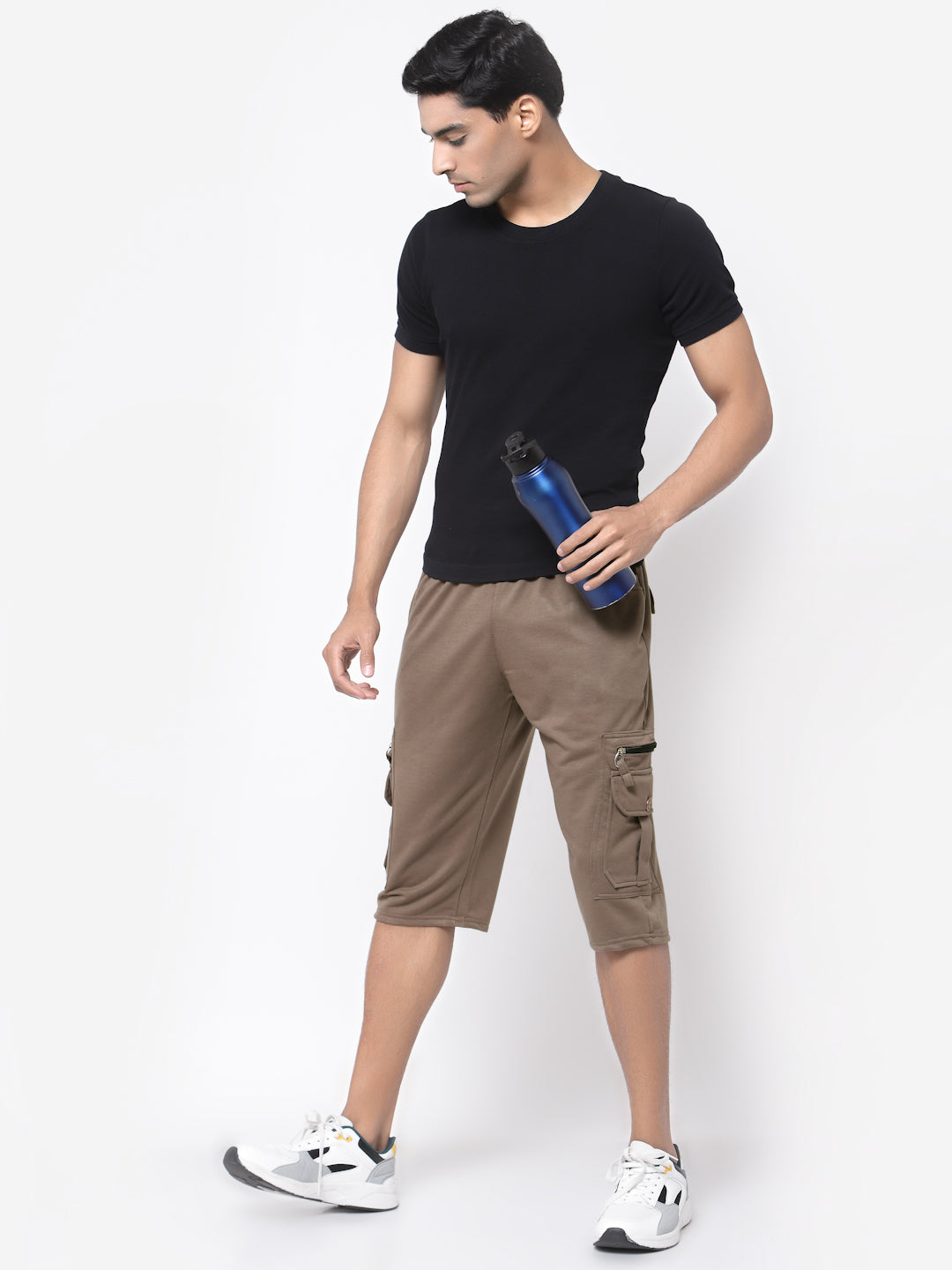 Men's Cargo Capri Shorts With 9 Pockets