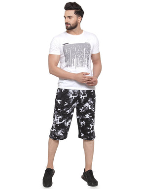 Men's Cotton Three Fourth Capri Shorts With Two Zippered Pockets