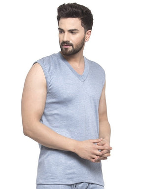 MEN'S SLEEVELESS SOLID V NECK THERMAL TOP