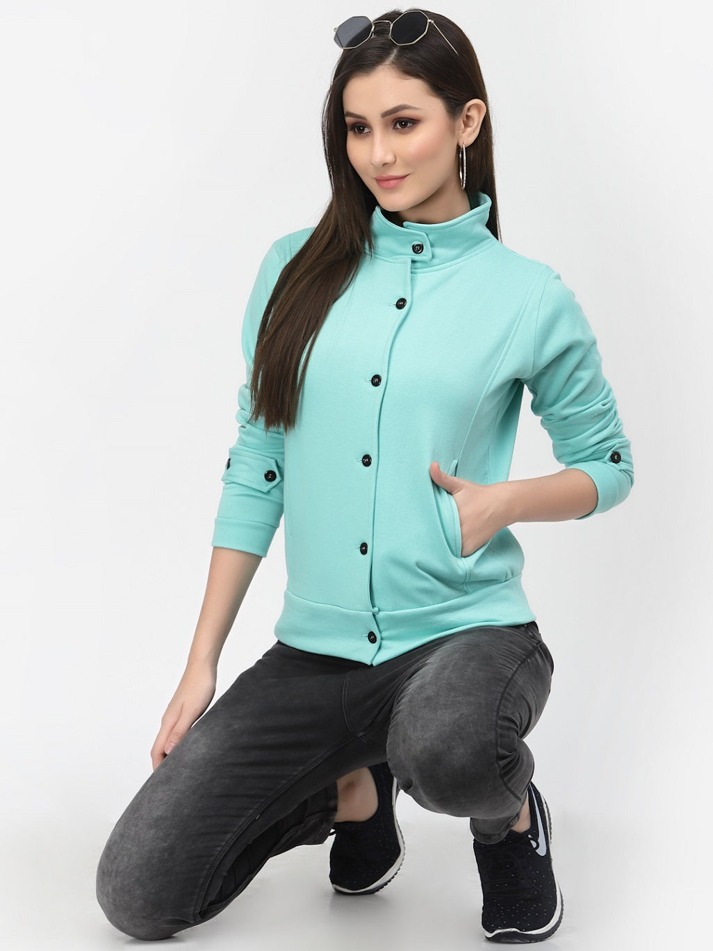 Women's Solid Cotton Tailored Full Sleeve Jacket