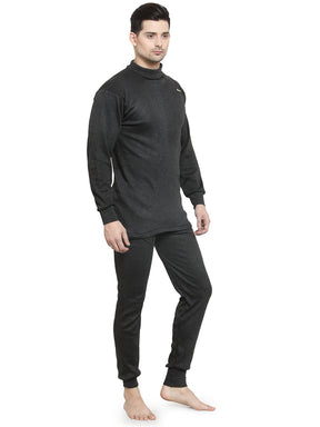 MEN'S SOLID HIGH NECK THERMAL WEAR TOP AND BOTTOM SET