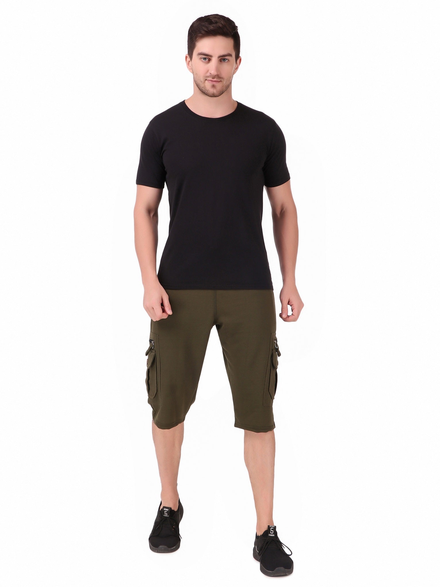 Men's Cargo Capri Shorts With 9 Pockets