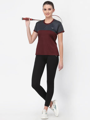 UZARUS Women's Dry Fit Workout Top Sports Gym T-Shirt