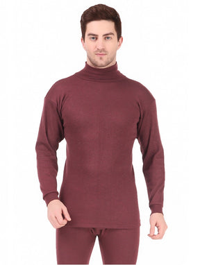 MEN'S SOLID HIGH NECK THERMAL WEAR TOP