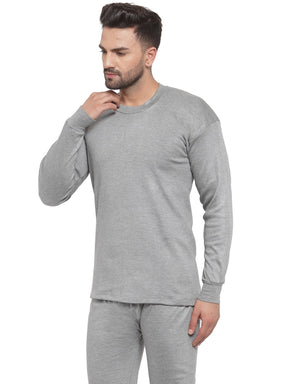 MEN'S SOLID ROUND NECK THERMAL TOP