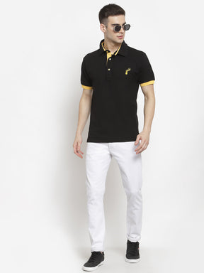 Men's Solid Cotton Regular Fit Polo T-Shirt