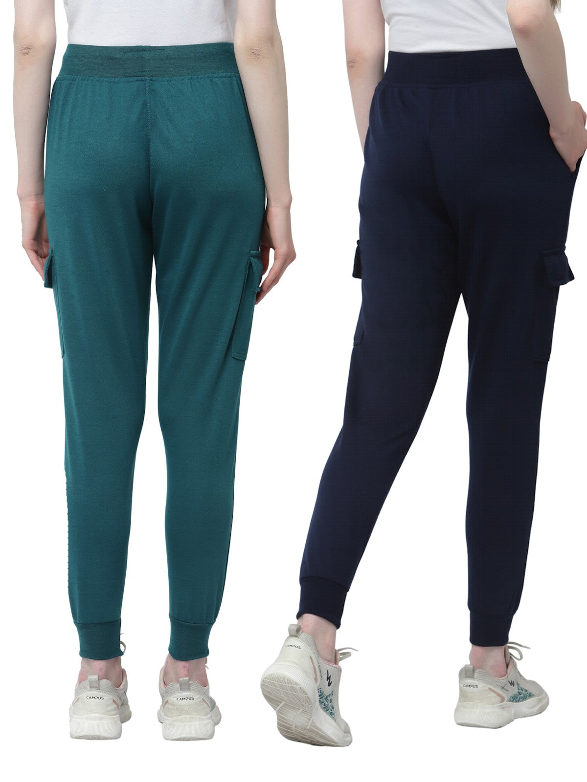 KZALCON Cotton Trackpant Joggers Pyjamas for Women Combo Set Pack of 2 with 4 Pockets