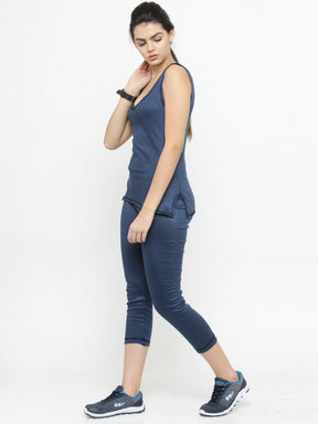 WOMEN'S CUT SLEEVES THERMAL TOP AND BOTTOM SET